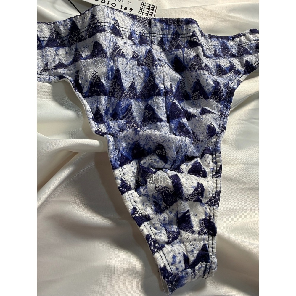 CosaBella‎ Men's Printed Lace G-String Thong Sheer Designer Underwear Luxury XL - Picture 6 of 12